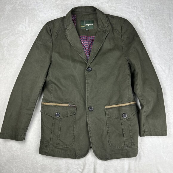 Vintage JeepRich Button Front Mens Olive Green Jacket Size XL Canvas Coat - Picture 1 of 10